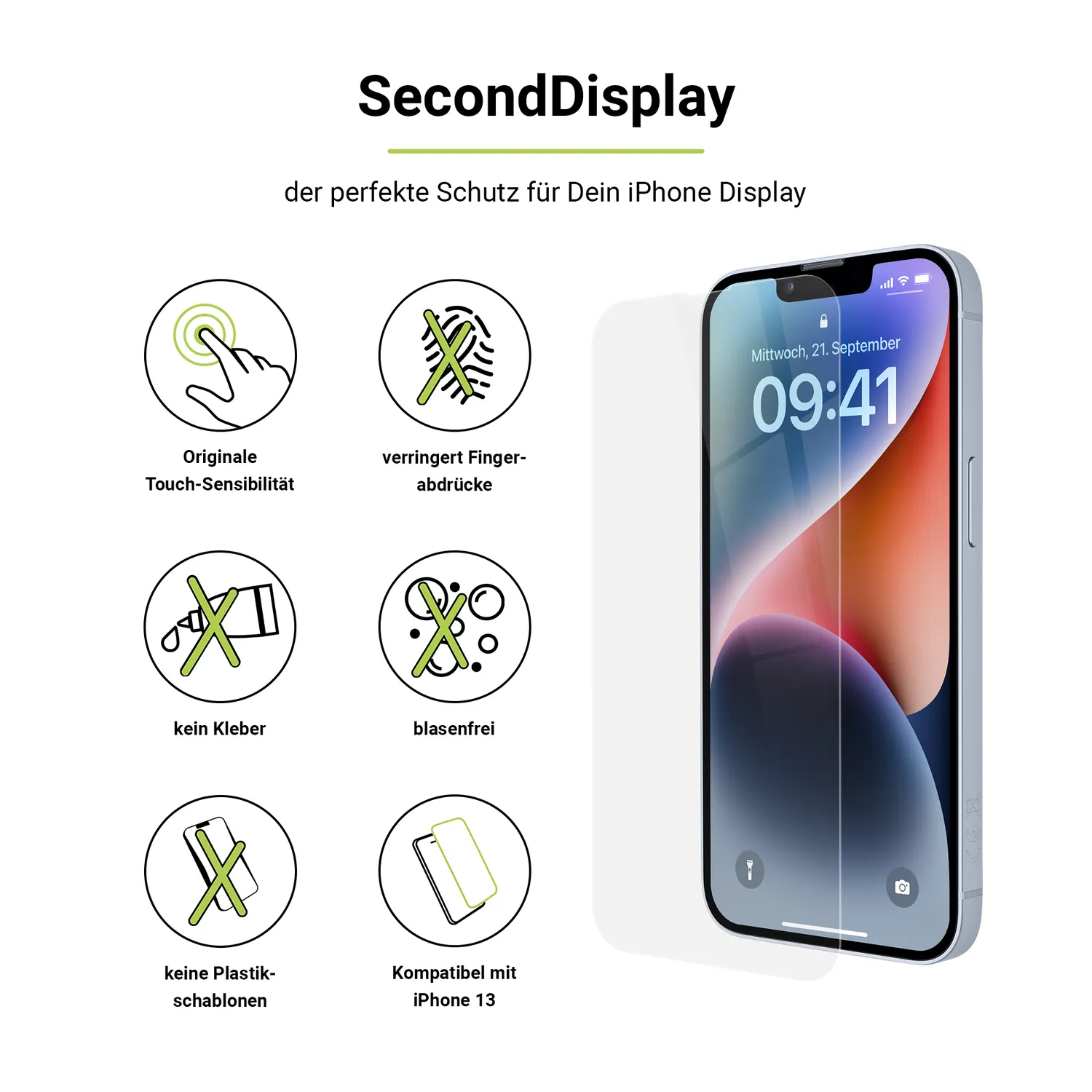 Artwizz SecondDisplay iPhone 16e 14 13 Panzerglas 3er Pack 9H