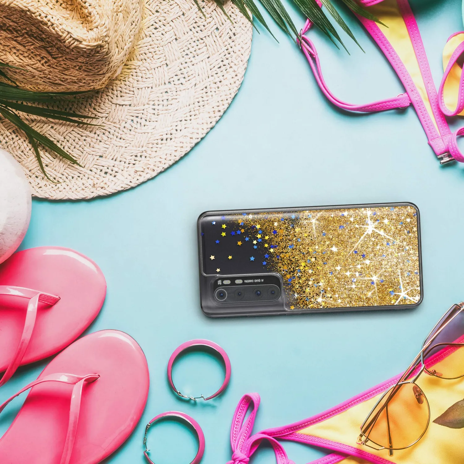 EAZY CASE Glitzer Handyhülle Xiaomi Mi 10 Note Lite gold