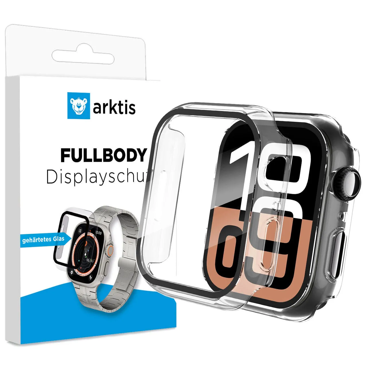 arktis FULLBODY Hülle Displayschutz 46mm Transparent 360