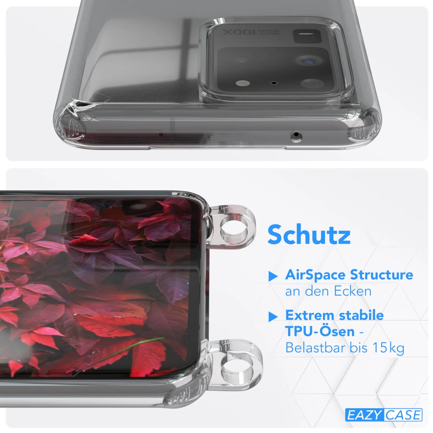EAZY CASE Galaxy S20 Ultra Handykette Beere transparent Air Bumper