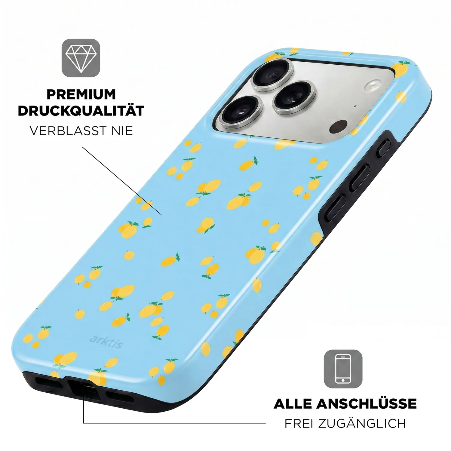 arktis Summer Lemon iPhone 17 Pro Hülle MagSafe Print