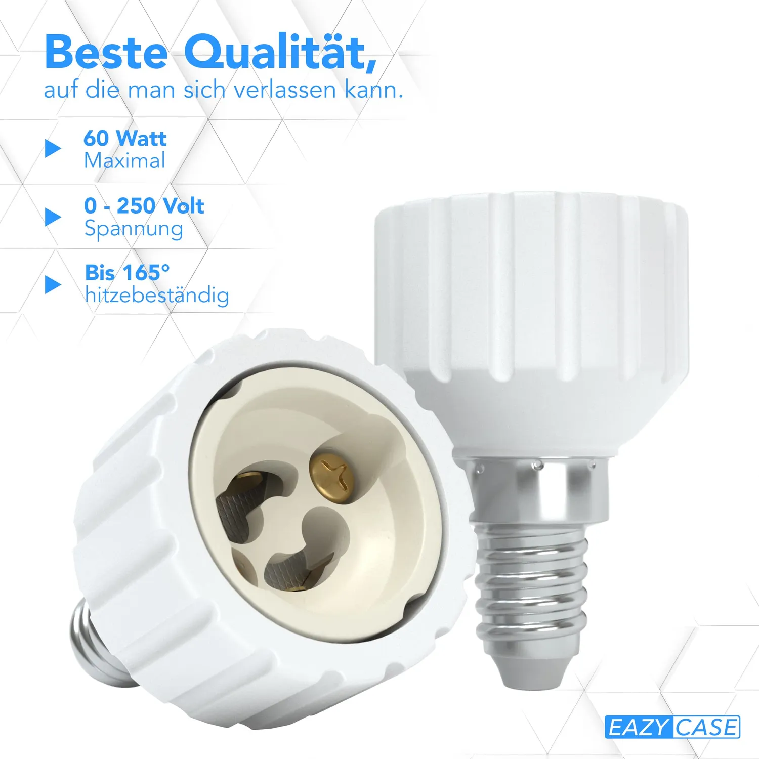 EAZY CASE E14 auf GU10 Adapter Weiß 4er Set LED
