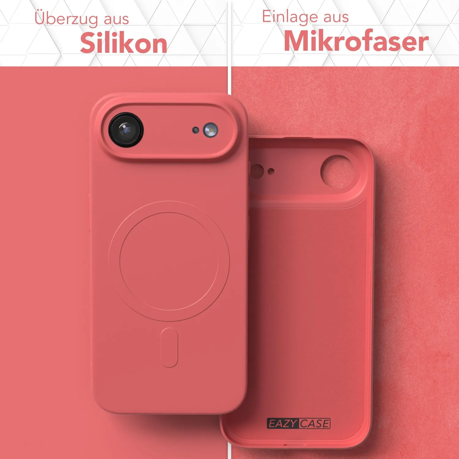 EAZY CASE iPhone Air Silikonhülle Magnet Pastell Rot