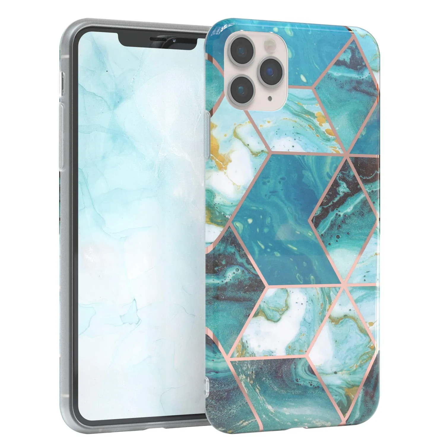 EAZY CASE iPhone 11 Pro Max Silikonhülle Blumen Rosé-Gold