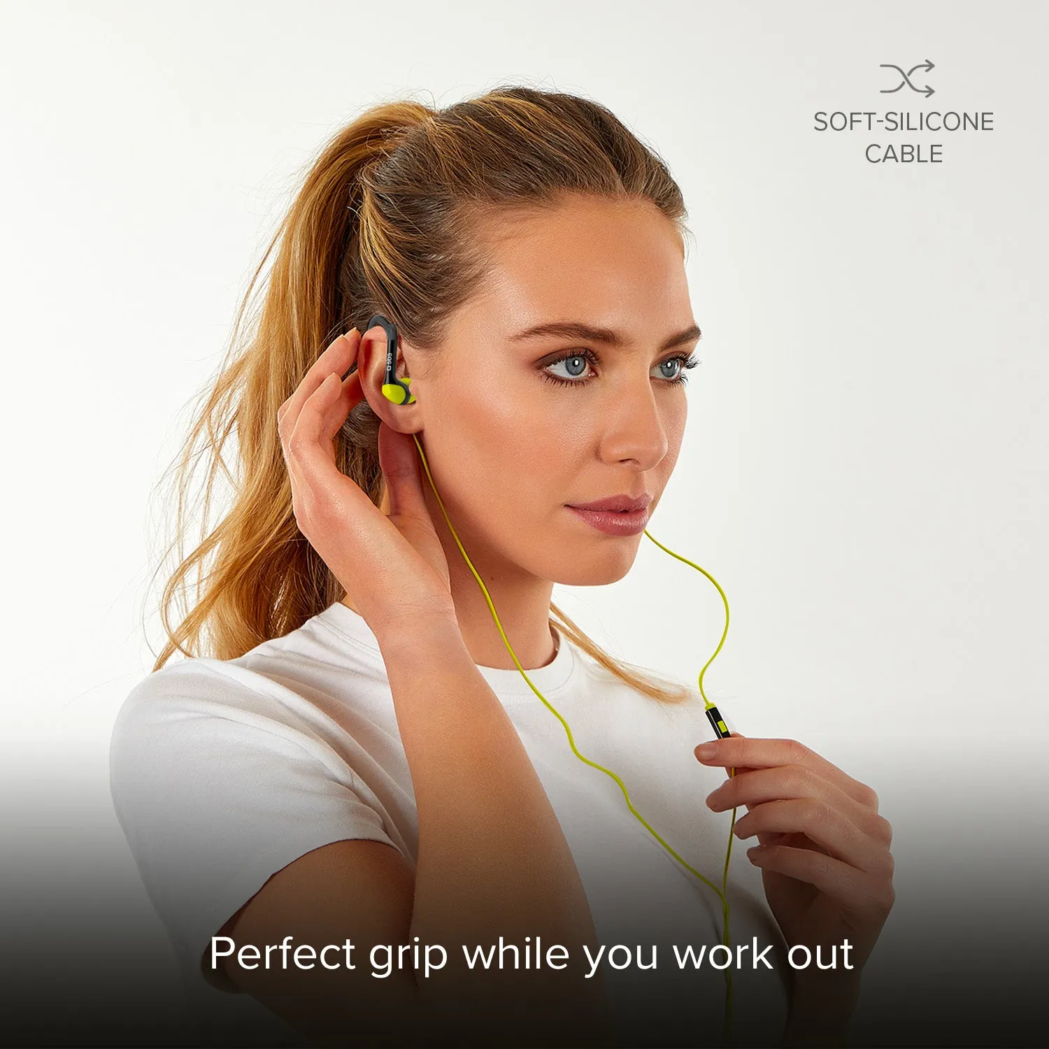 SBS Sport Kopfhörer In-Ear Bügel Gelb Kabel