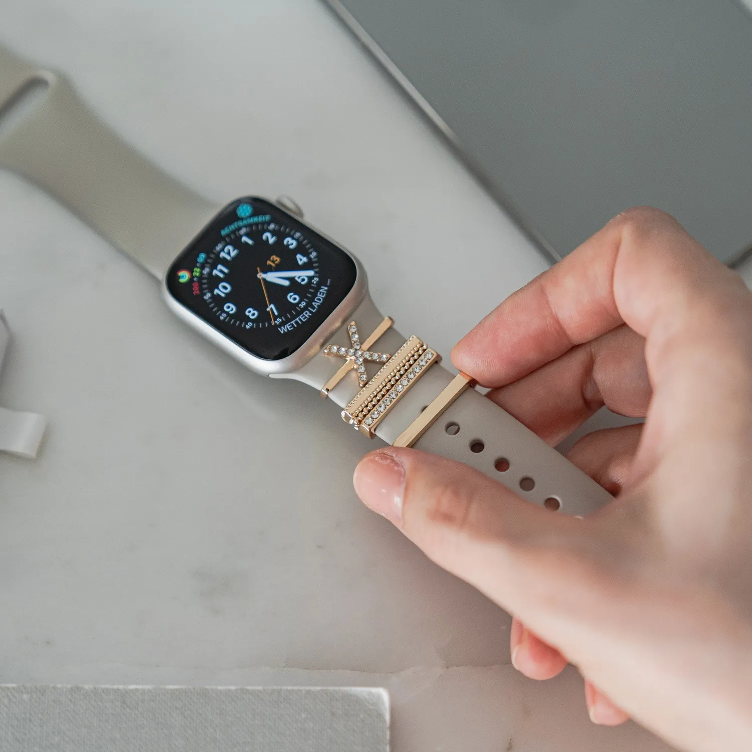 arktisband Buchstabe X Charm für Apple Watch Edelstahl Gold
