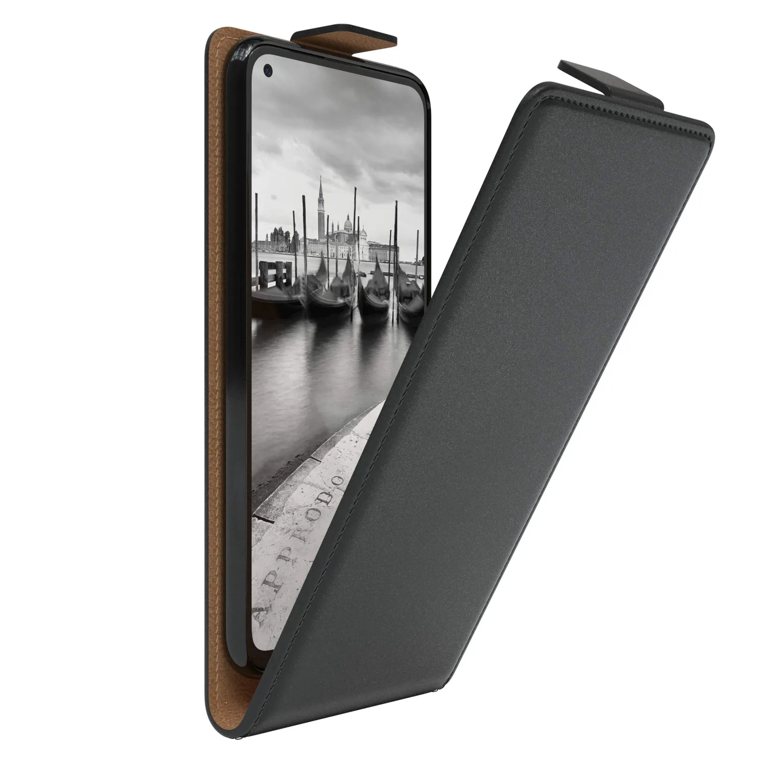 EAZY CASE Klapphülle Huawei P40 Lite E Schwarz Kartenfach