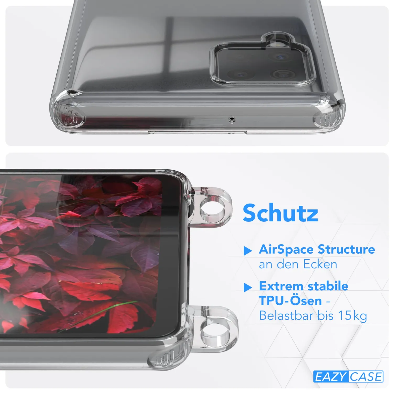 EAZY CASE Galaxy A42 5G Handykette Rope Beere rund abnehmbar