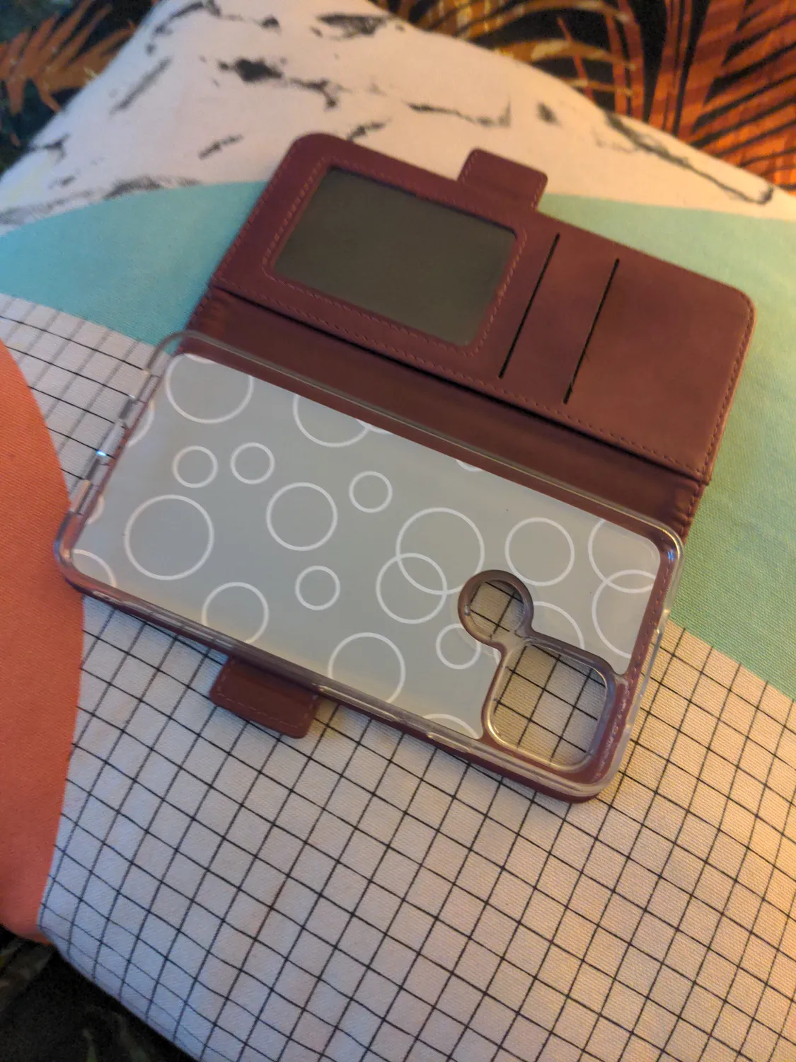 YATWIN Pixel 5 Klapphülle Weinrot Leder + Panzerglas