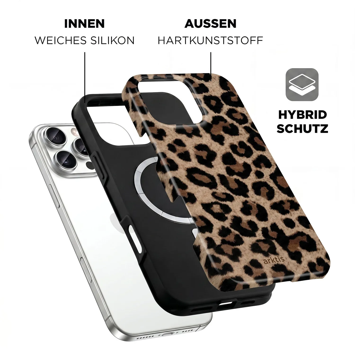 arktis Sweet Leopard iPhone 16 Pro Max Hülle MagSafe