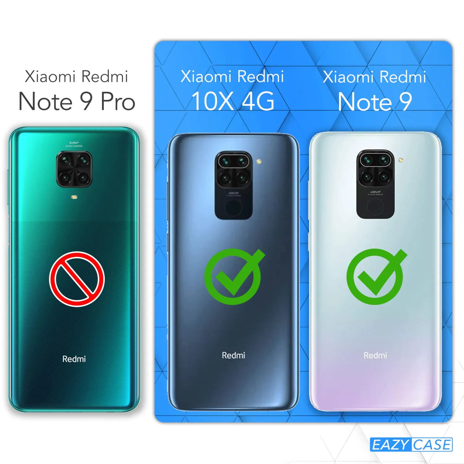 EAZY CASE Redmi Note 9 Handykette Anthrazit mit Band Silikon