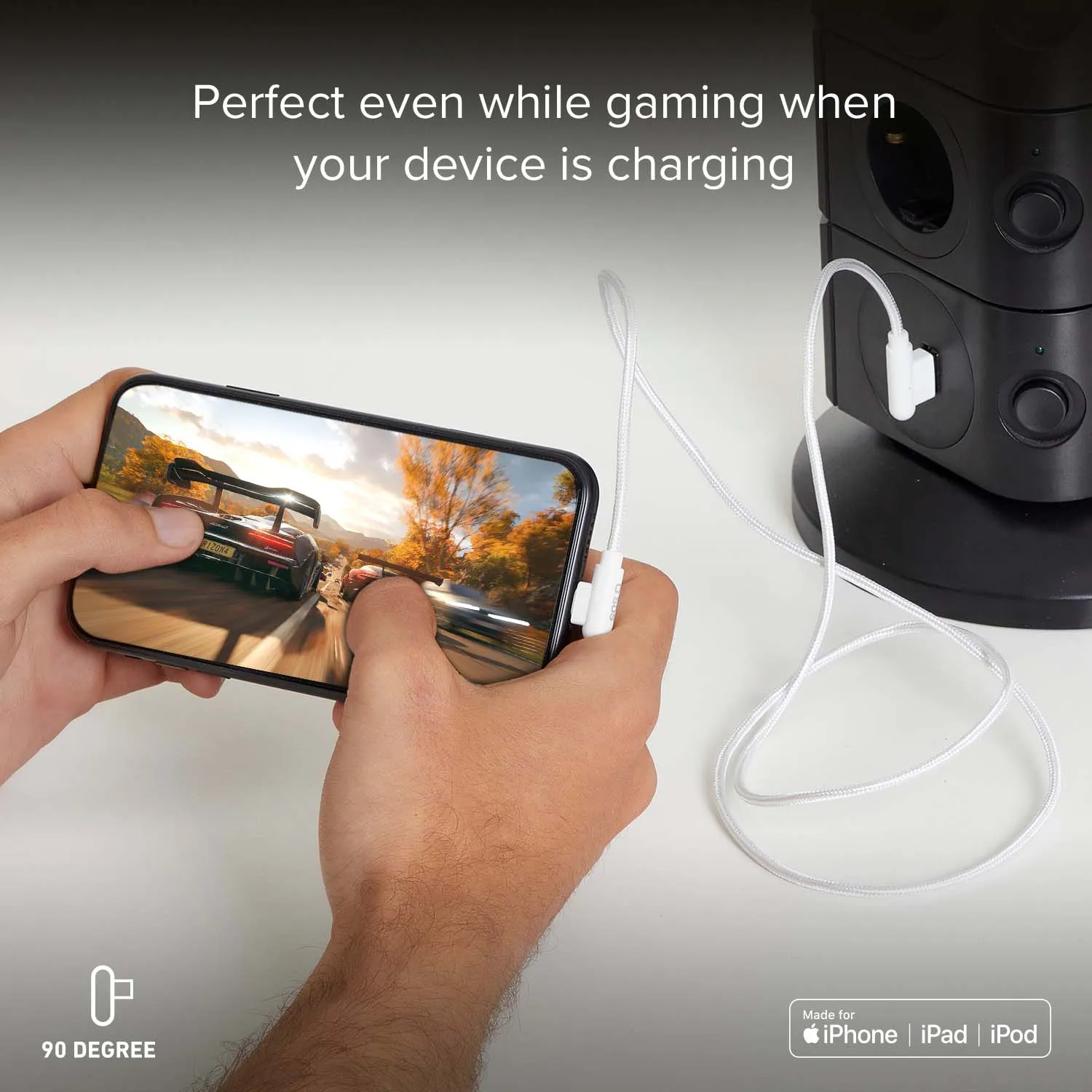 SBS Lightning Ladekabel 90° Winkel 1m Laden Daten