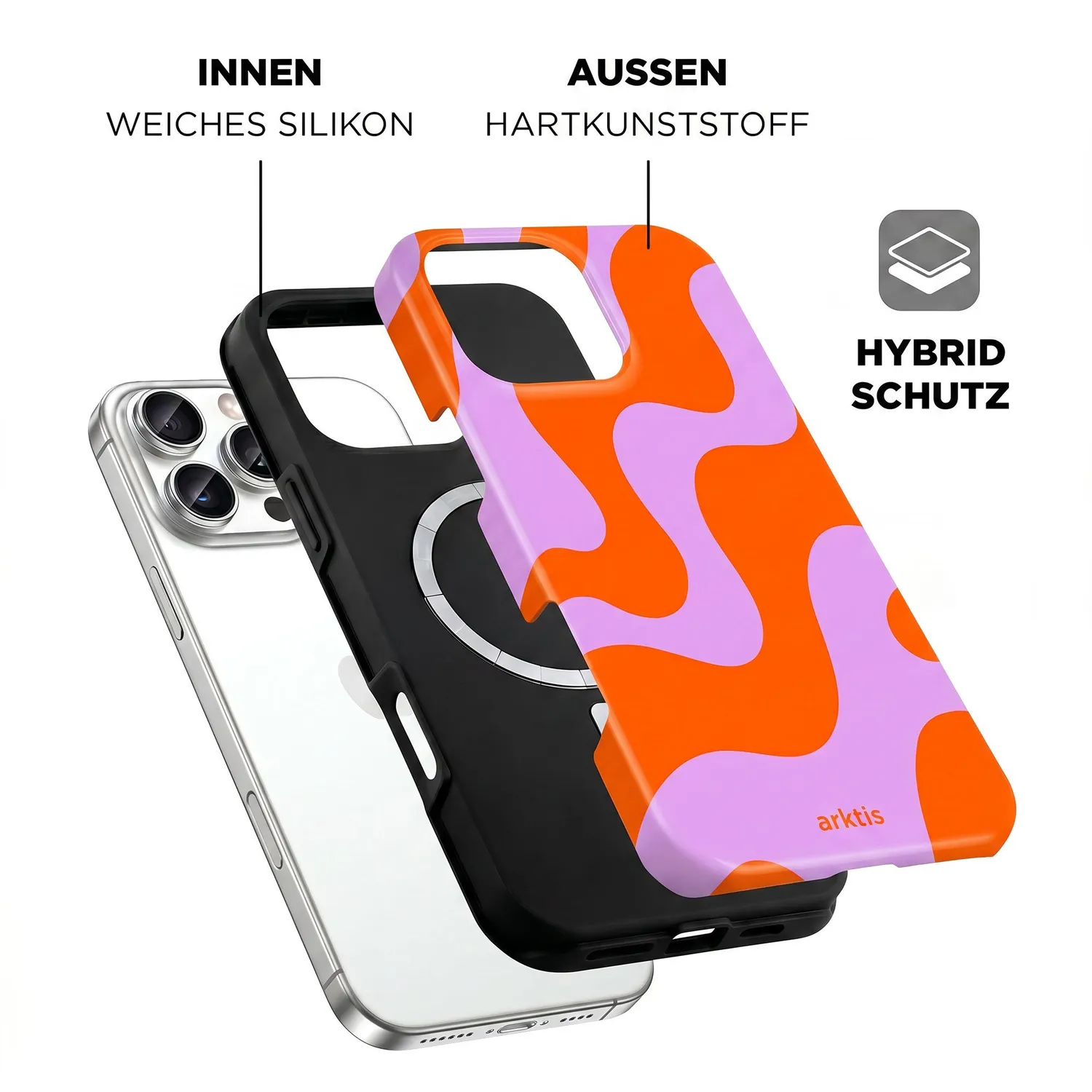 arktis iPhone 16 Pro Hülle Knokke Queen MagSafe