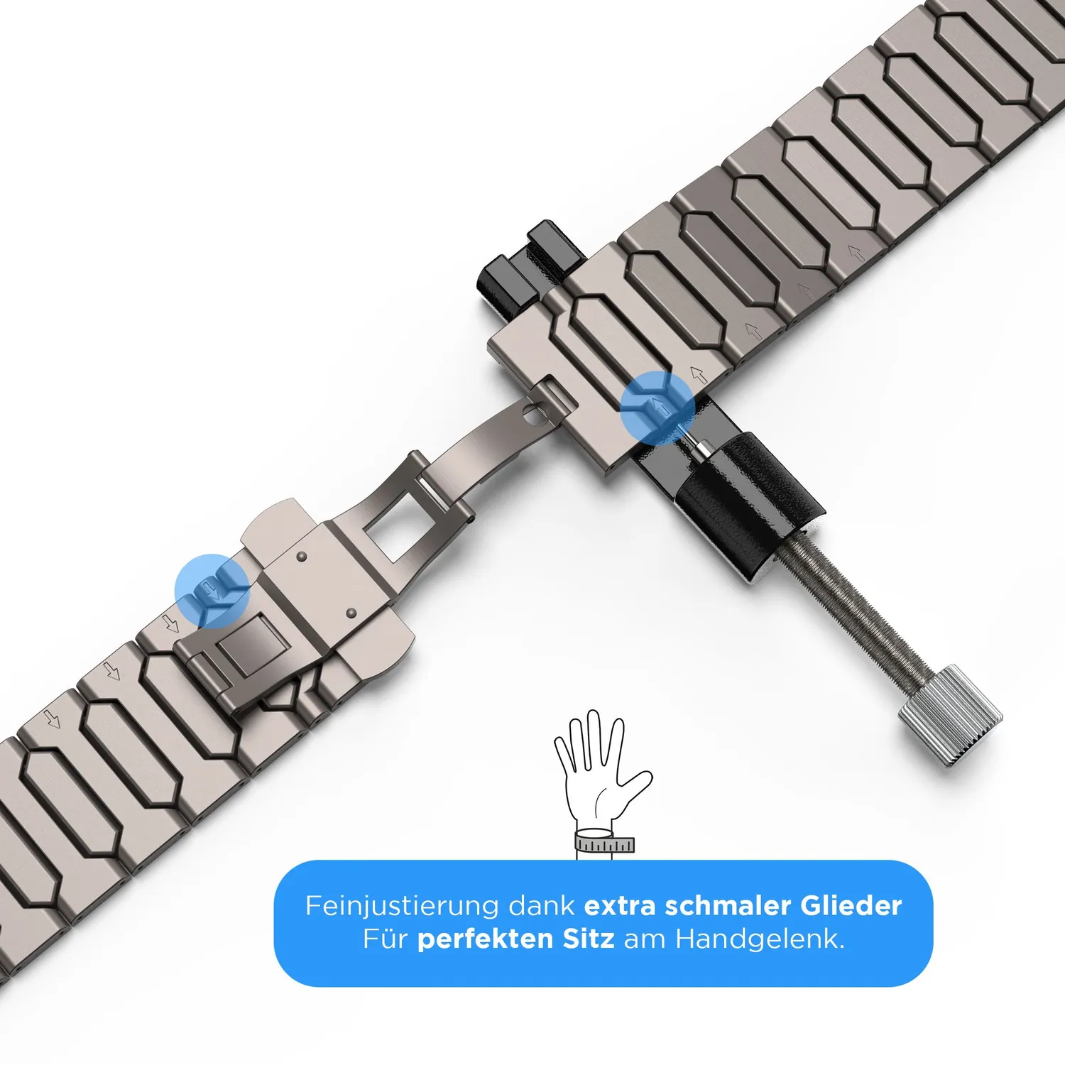 arktis Vectoron Titanarmband Apple Watch 49mm Schwarz kratzfest
