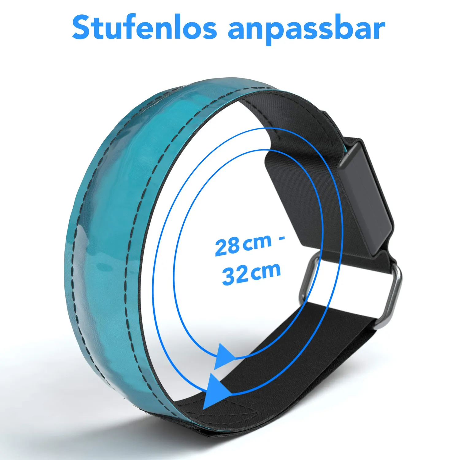 EAZY CASE LED Armband Blau 4er Leuchtband Klett 3 Modi