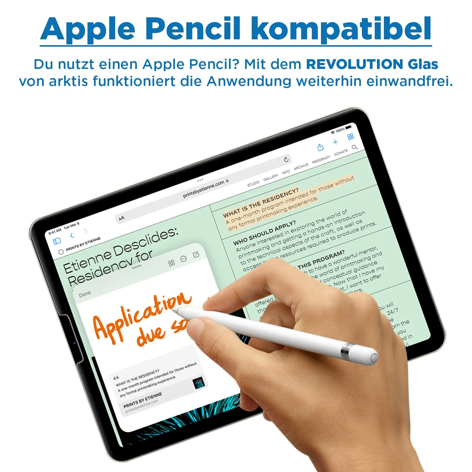 arktis REVOLUTION iPad Panzerglas mit Rahmen