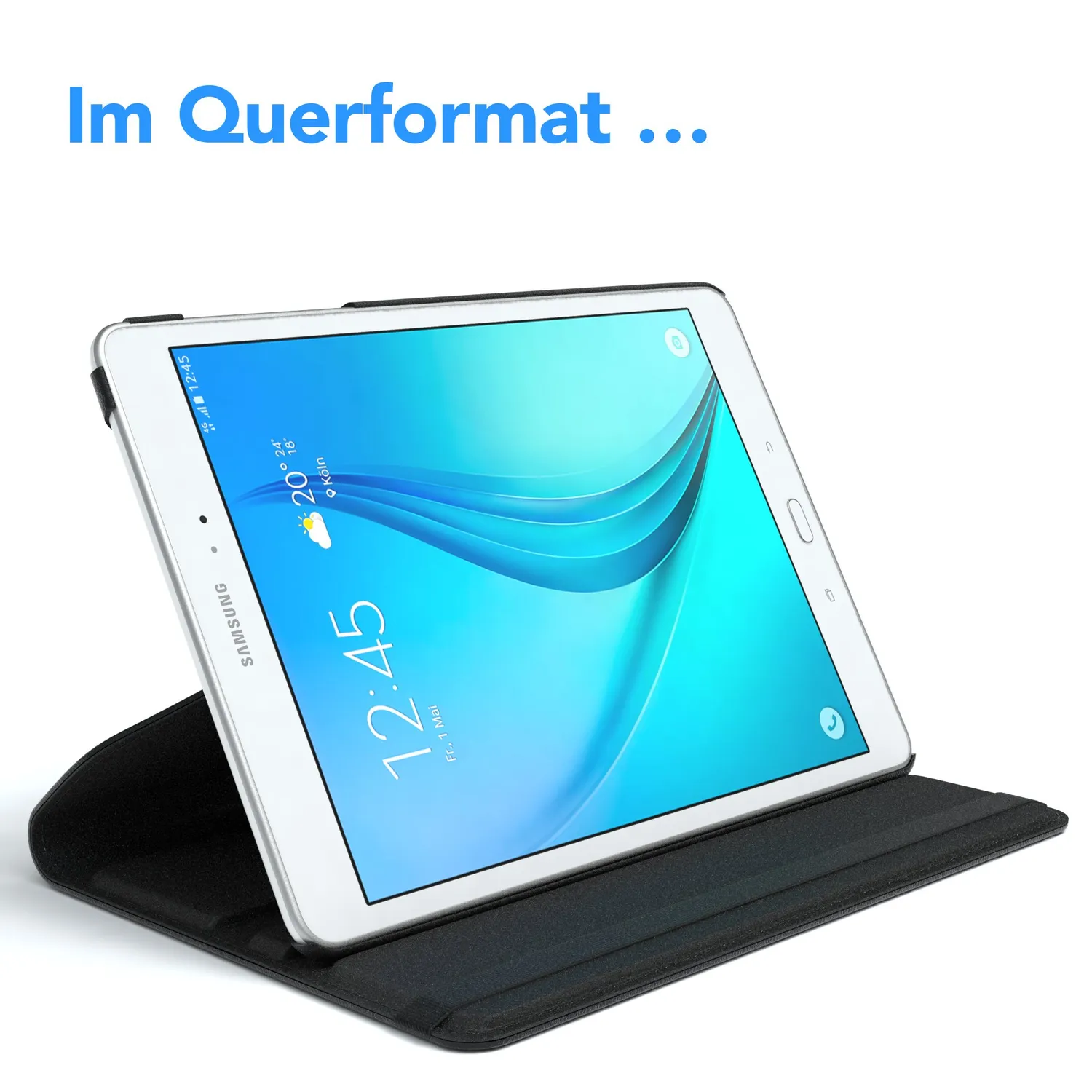 EAZY CASE Galaxy Tab A 9.7 Tablethülle 360° drehbar Schwarz