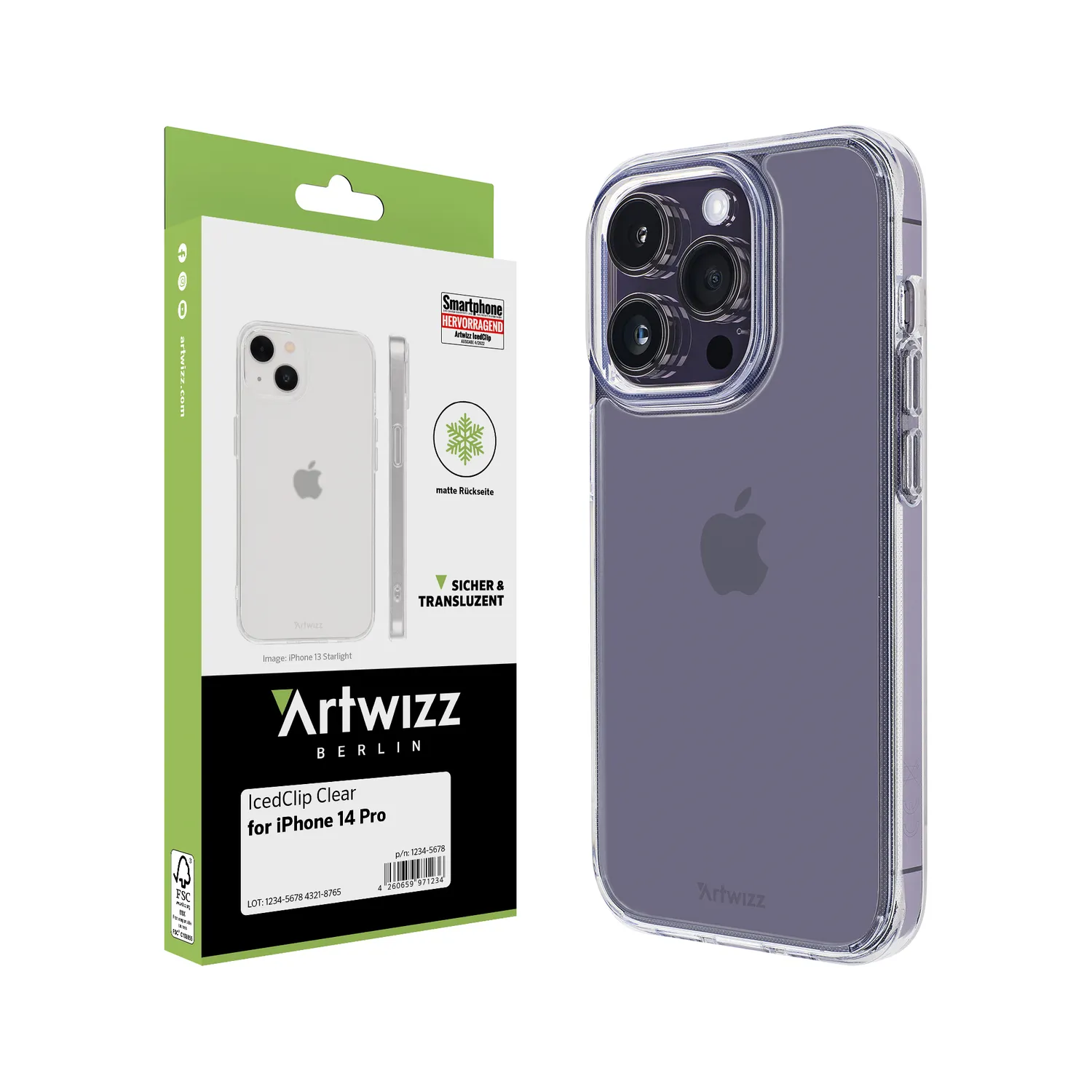 Artwizz IcedClip Clear iPhone 14 Pro Hülle matt mit MagSafe