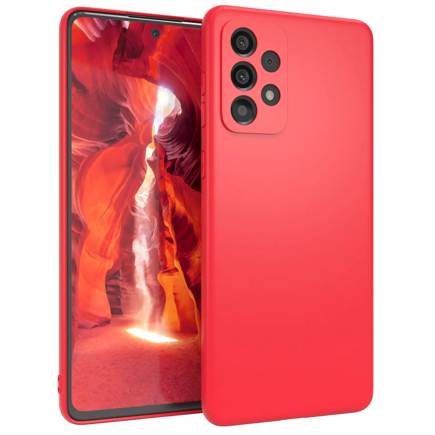 EAZY CASE Galaxy A73 Klapphülle Book Schwarz Kunstleder