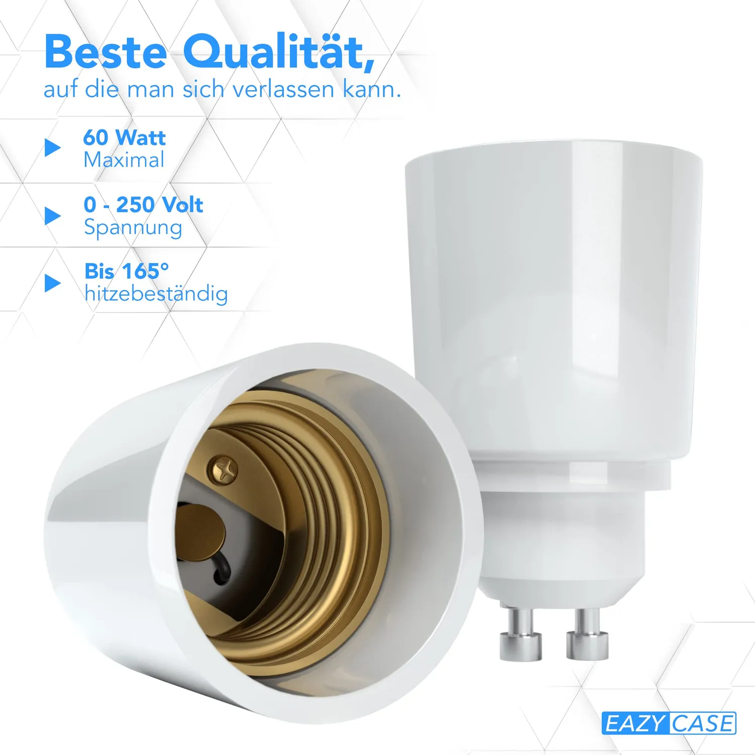 EAZY CASE GU10 auf E27 Lampenadapter weiß 4er Pack