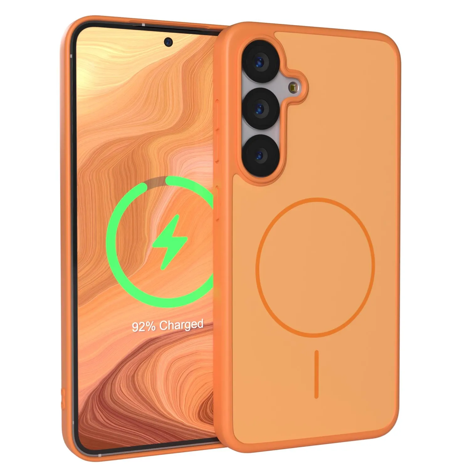 EAZY CASE Galaxy S24 Qi Charging Hülle Ring Grau