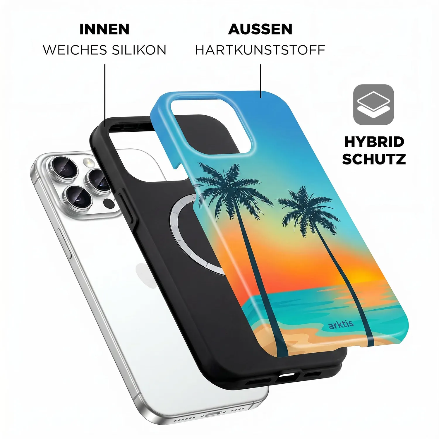 arktis iPhone 15 Pro Max Hülle Sunset Beach