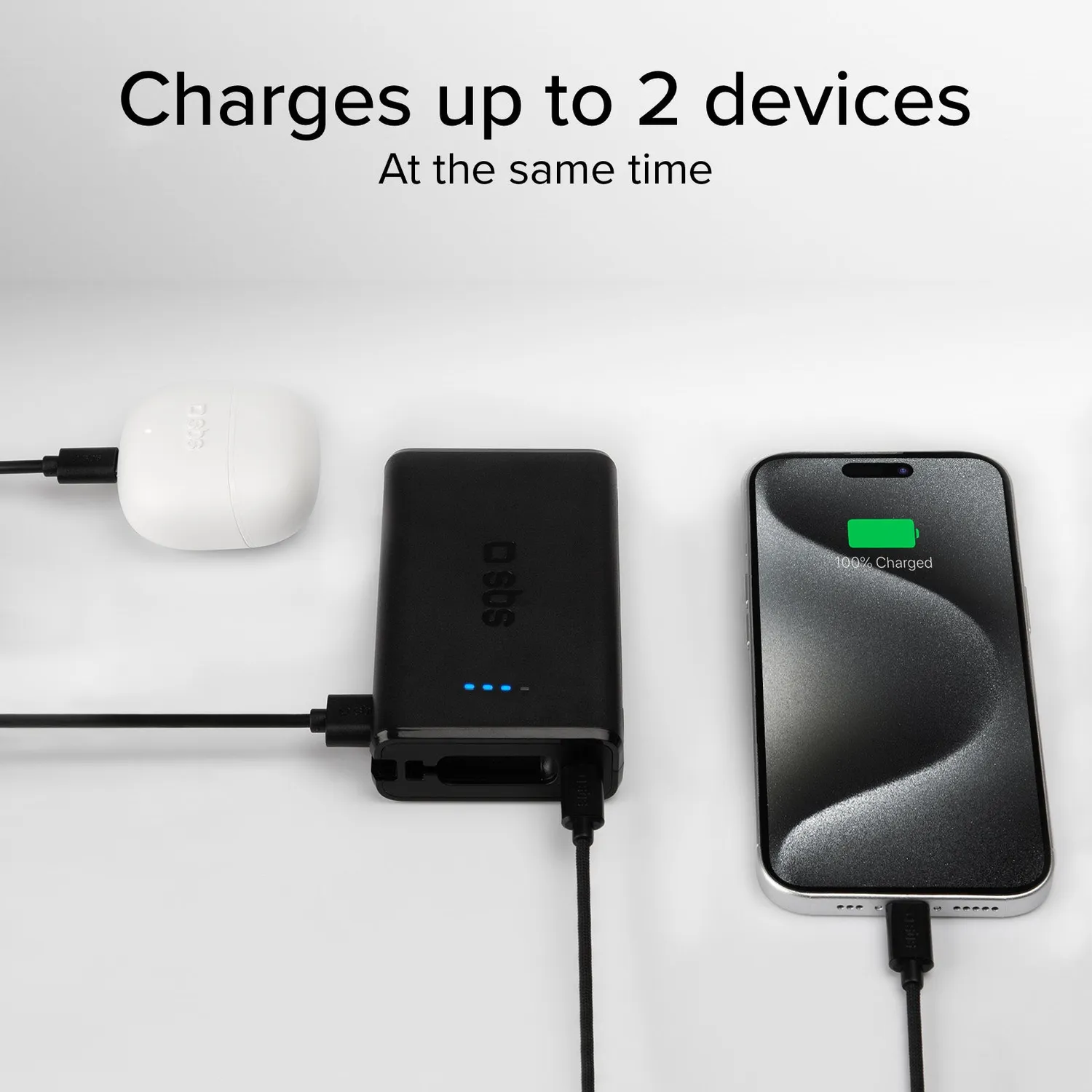 SBS Powerbank 10000 mAh PD 20W mit USB-C-Kabel