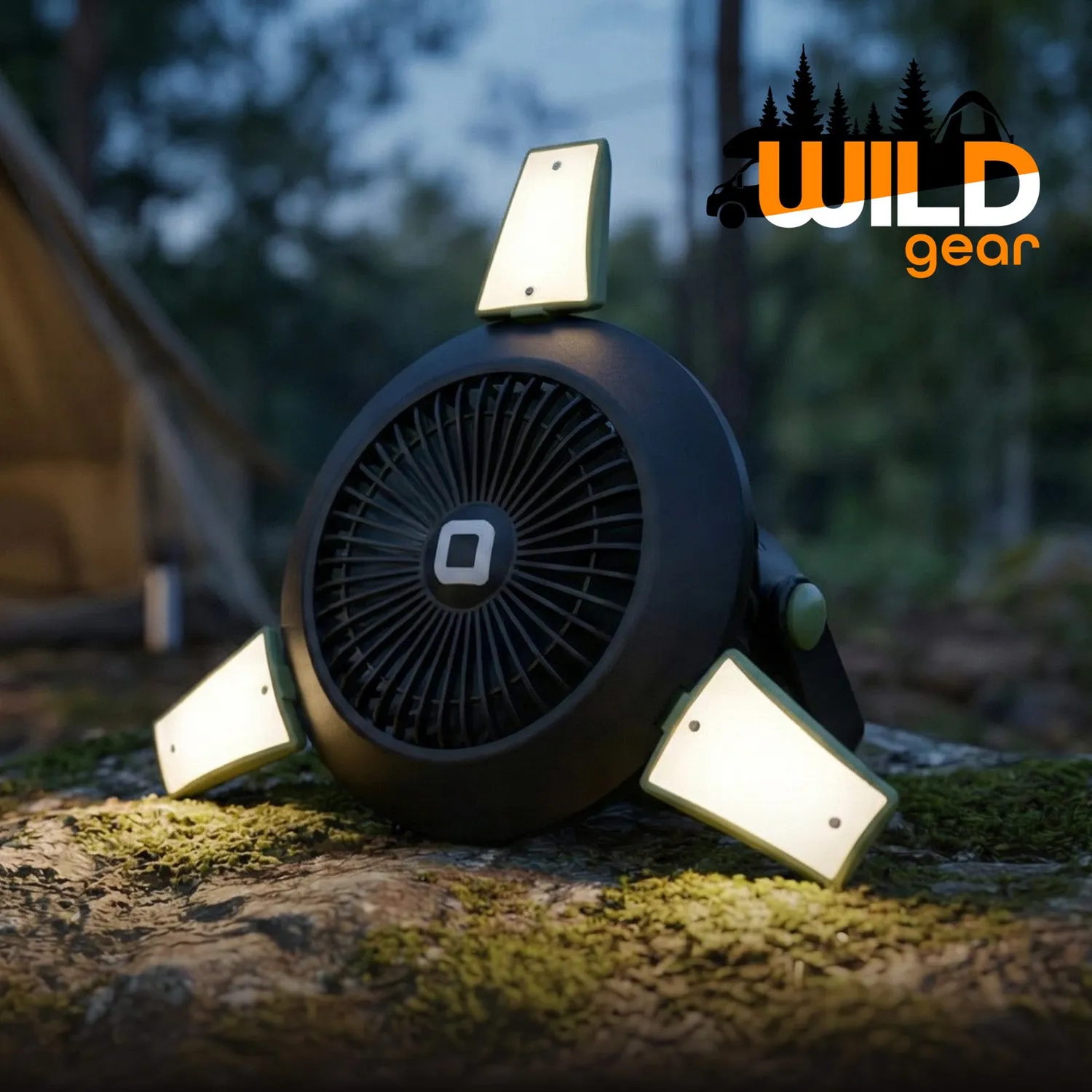 SBS Wild Gear Camping-Ventilator Powerbank 4000mAh Solar Licht