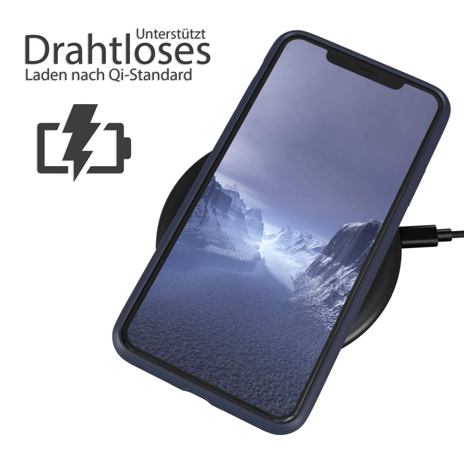 EAZY CASE iPhone 11 Pro Max Silikonhülle dunkelblau strukturiert