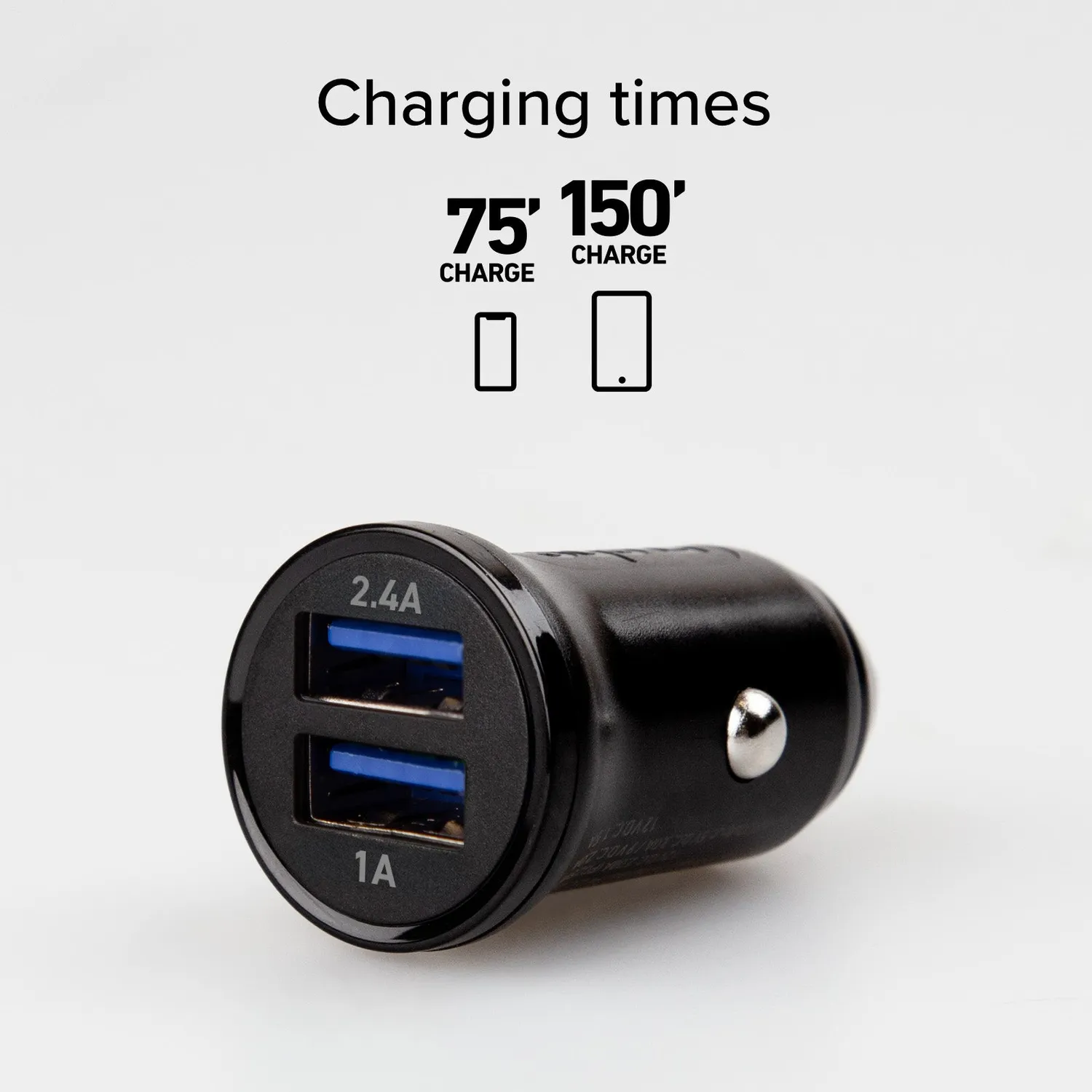 SBS 12 Watt Mini Autoladegerät Dual-USB 2-Port schwarz
