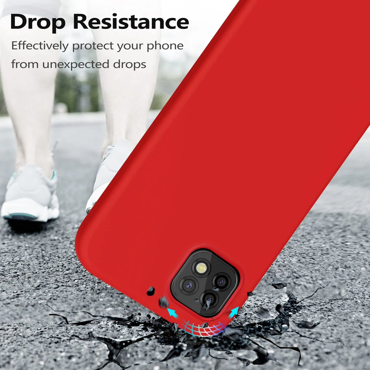 YATWIN Galaxy A22 5G Handyhülle Rot TPU matt
