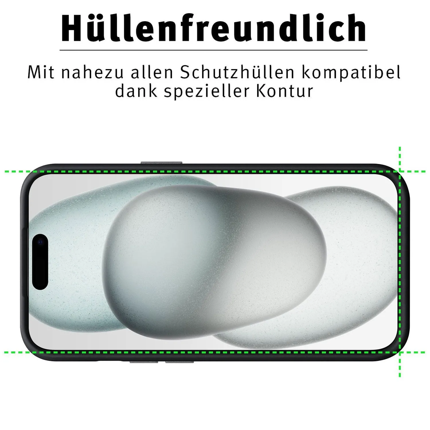 arktis Full Cover iPhone 15 Plus Panzerglas 3er Set 9H