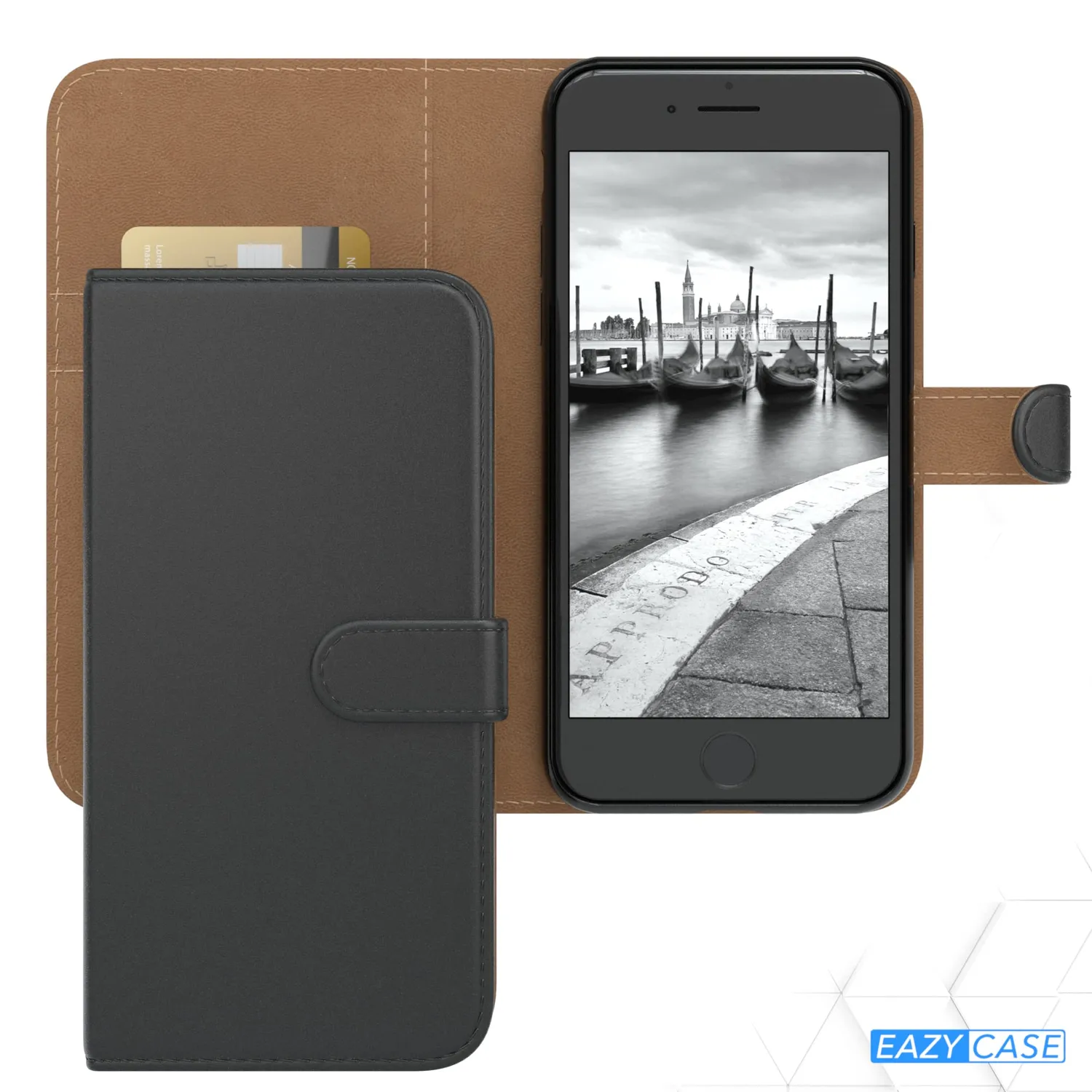 EAZY CASE iPhone SE 2022 Book Klapphülle Schwarz