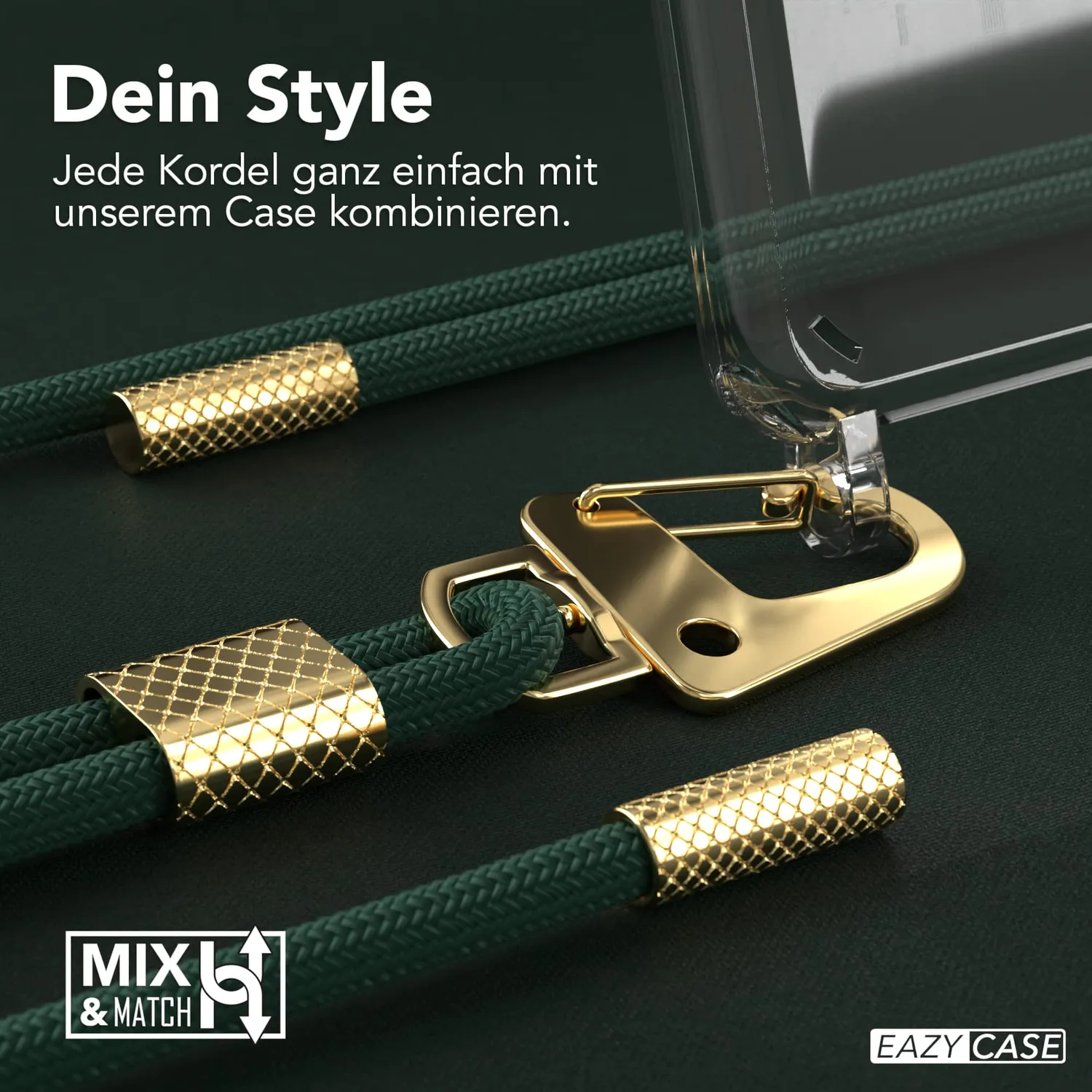 EAZY CASE Galaxy S20 Handykette Pinien Grün Gold Wechselgurt
