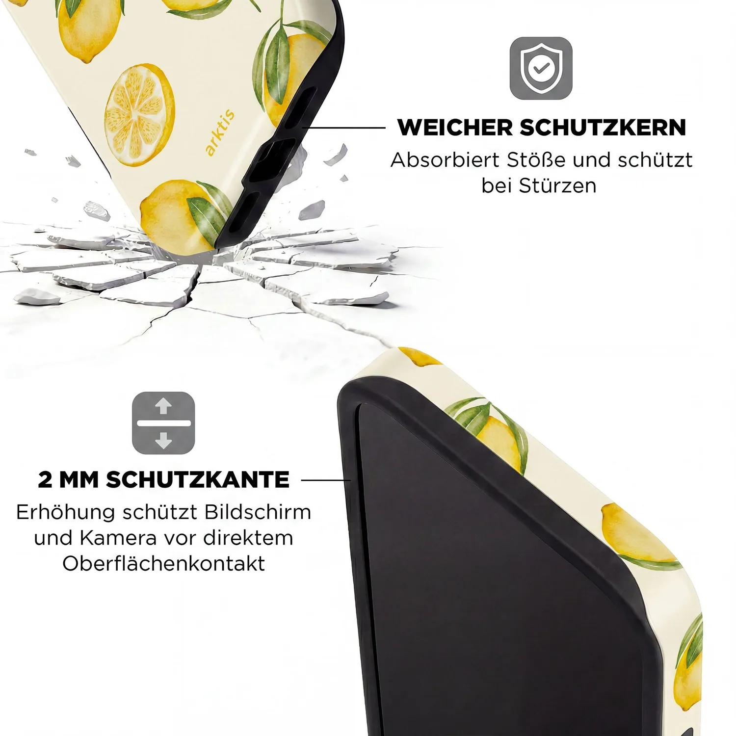 arktis Lemon iPhone 16e Hülle MagSafe mit Print