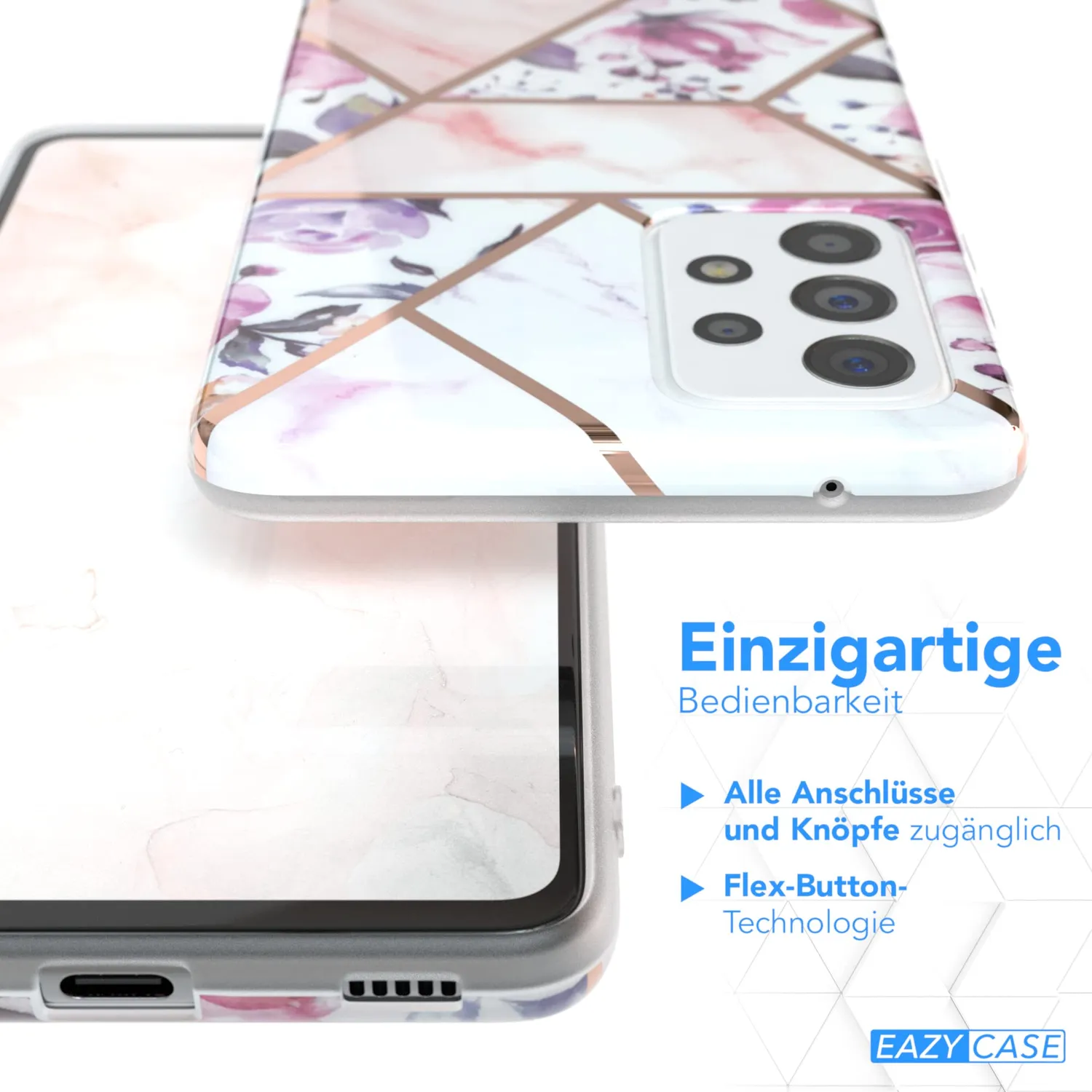 EAZY CASE Galaxy A52 Silikon Handyhülle Blume-Rosé Rosen