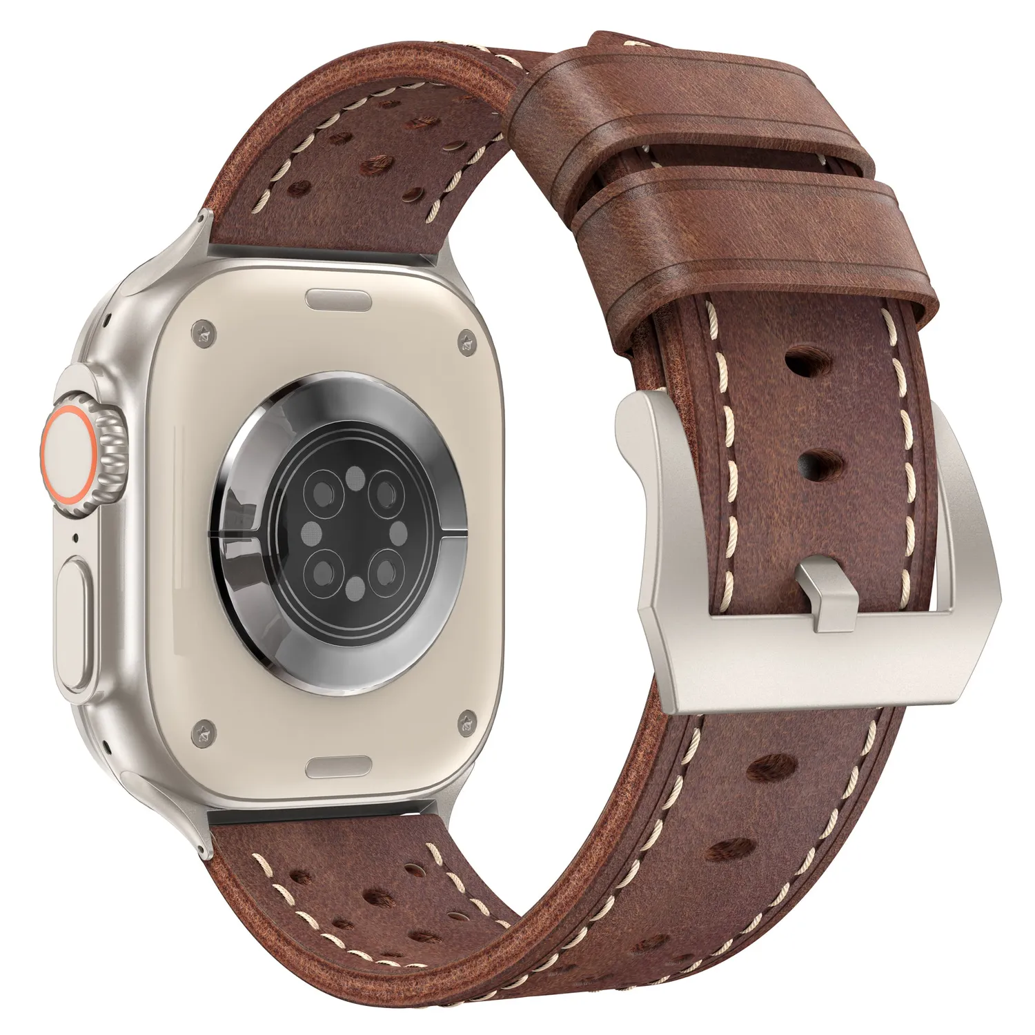 arktisband Toronto Apple Watch Armband 49/46/45/44 mm Braun perforiert