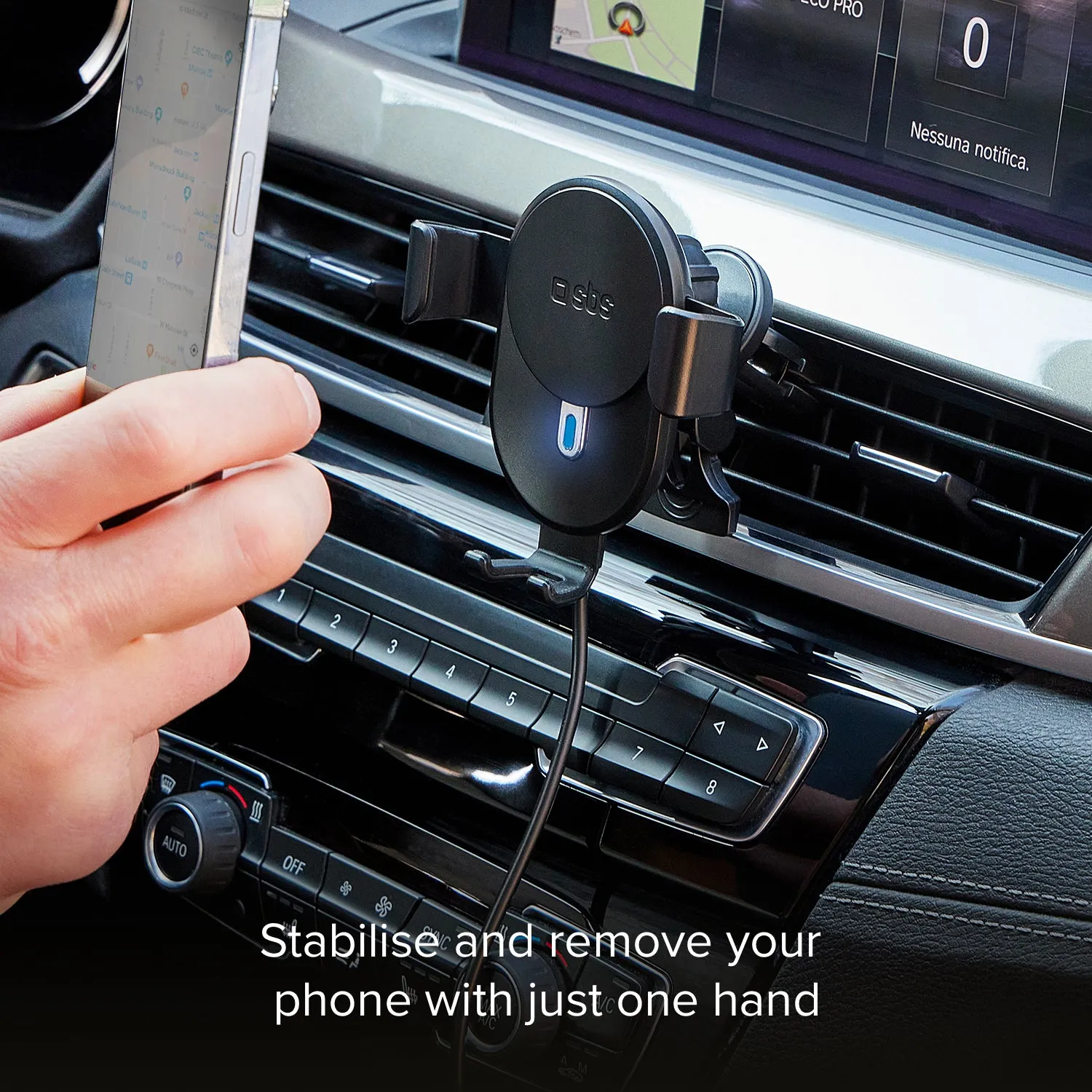 SBS Auto Handyhalterung Wireless Gravity Lüftung schwarz