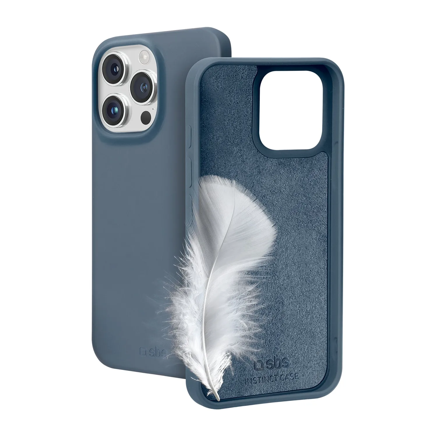 SBS Instinct iPhone 15 Pro Hülle Blau Mikrofaser