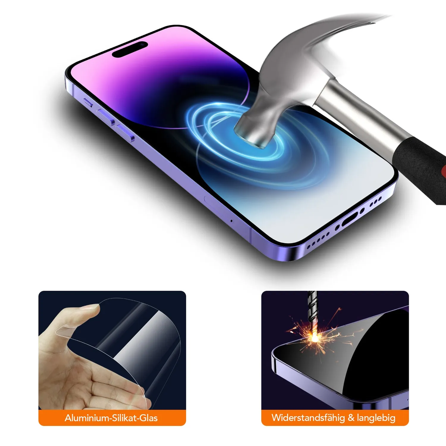 arktis REVOLUTION iPhone 14 Pro Panzerglas 2er Set