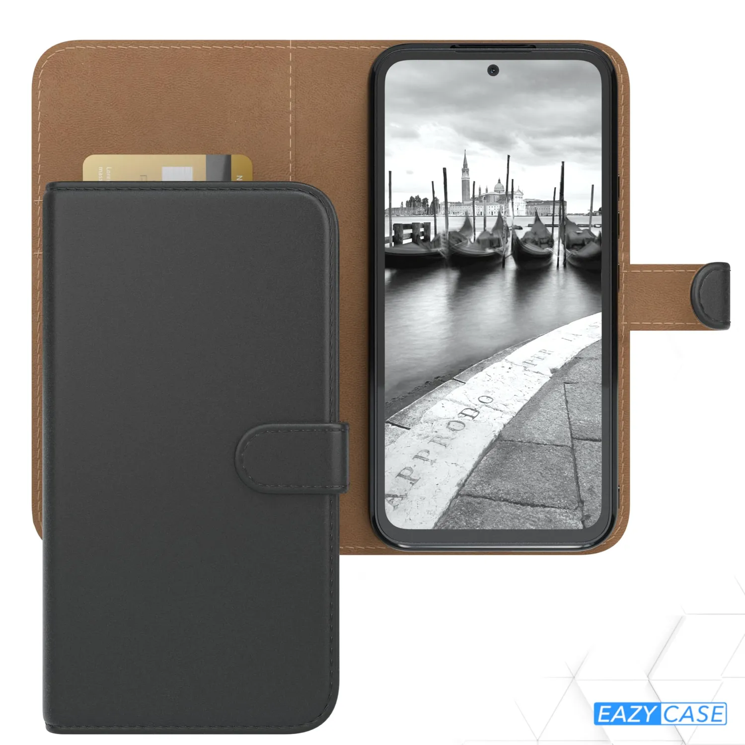 EAZY CASE Galaxy A54 Klapphülle Schwarz Book Kunstleder