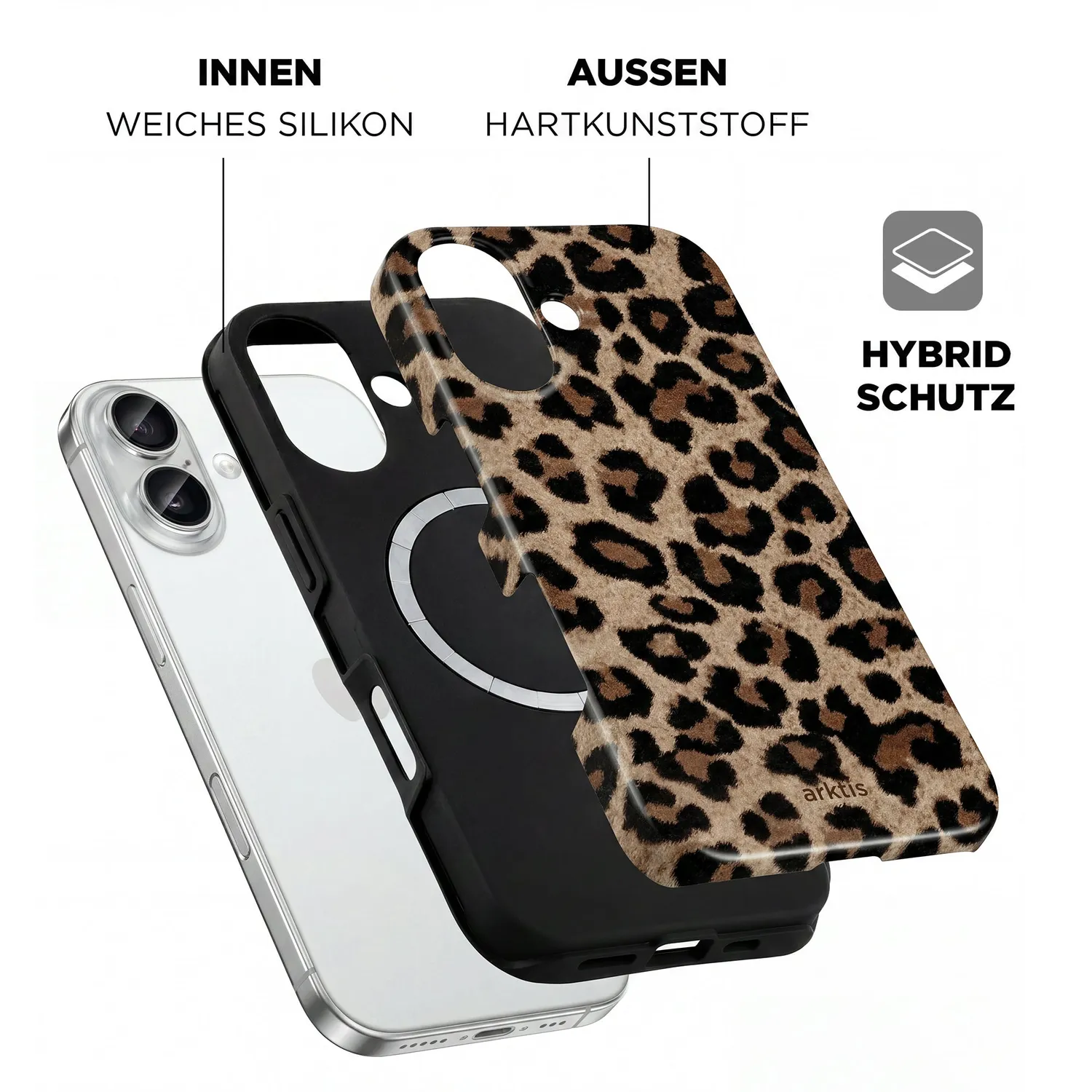 arktis Sweet Leopard iPhone 17 Hülle MagSafe