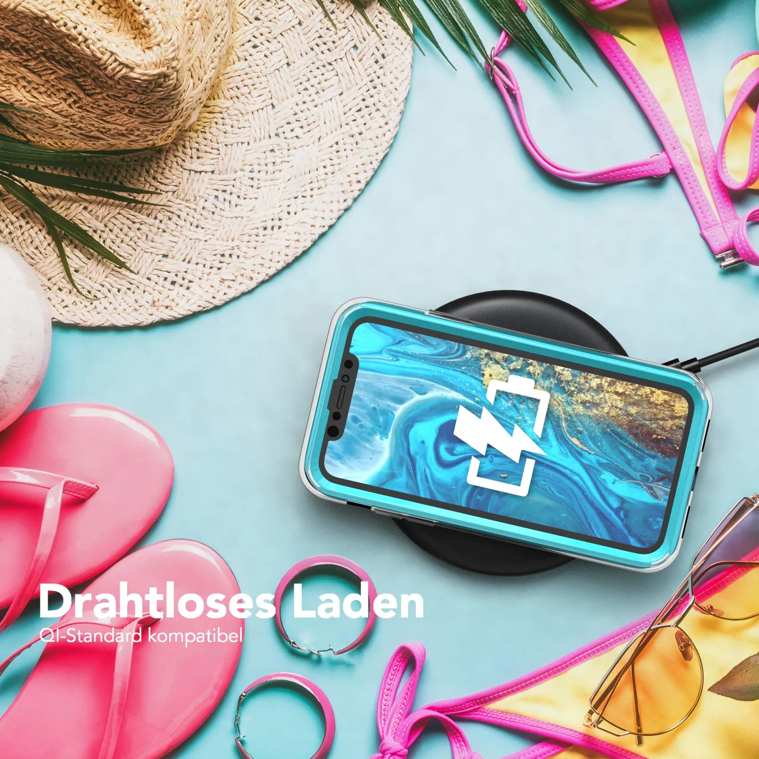 EAZY CASE iPhone XR 360 Grad Hülle Blau Displayschutz