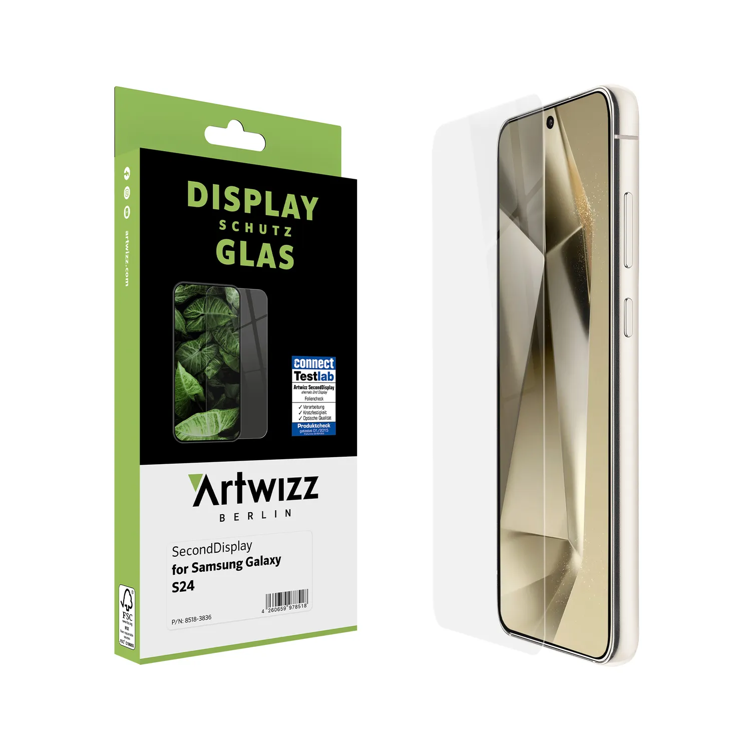 Artwizz SecondDisplay Galaxy S24 Panzerglas klar