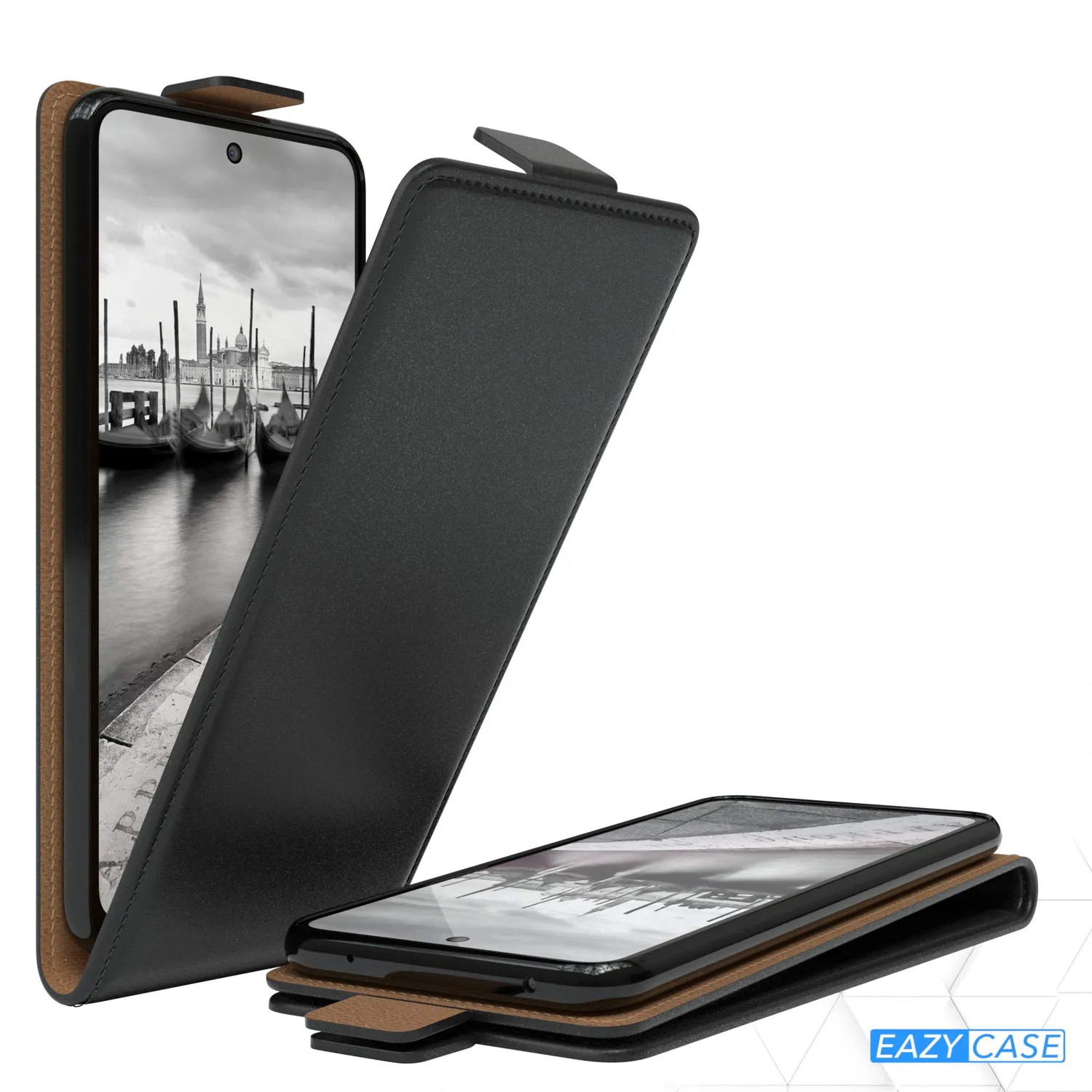 EAZY CASE Redmi Note 9S Klapphülle Schwarz Kunstleder