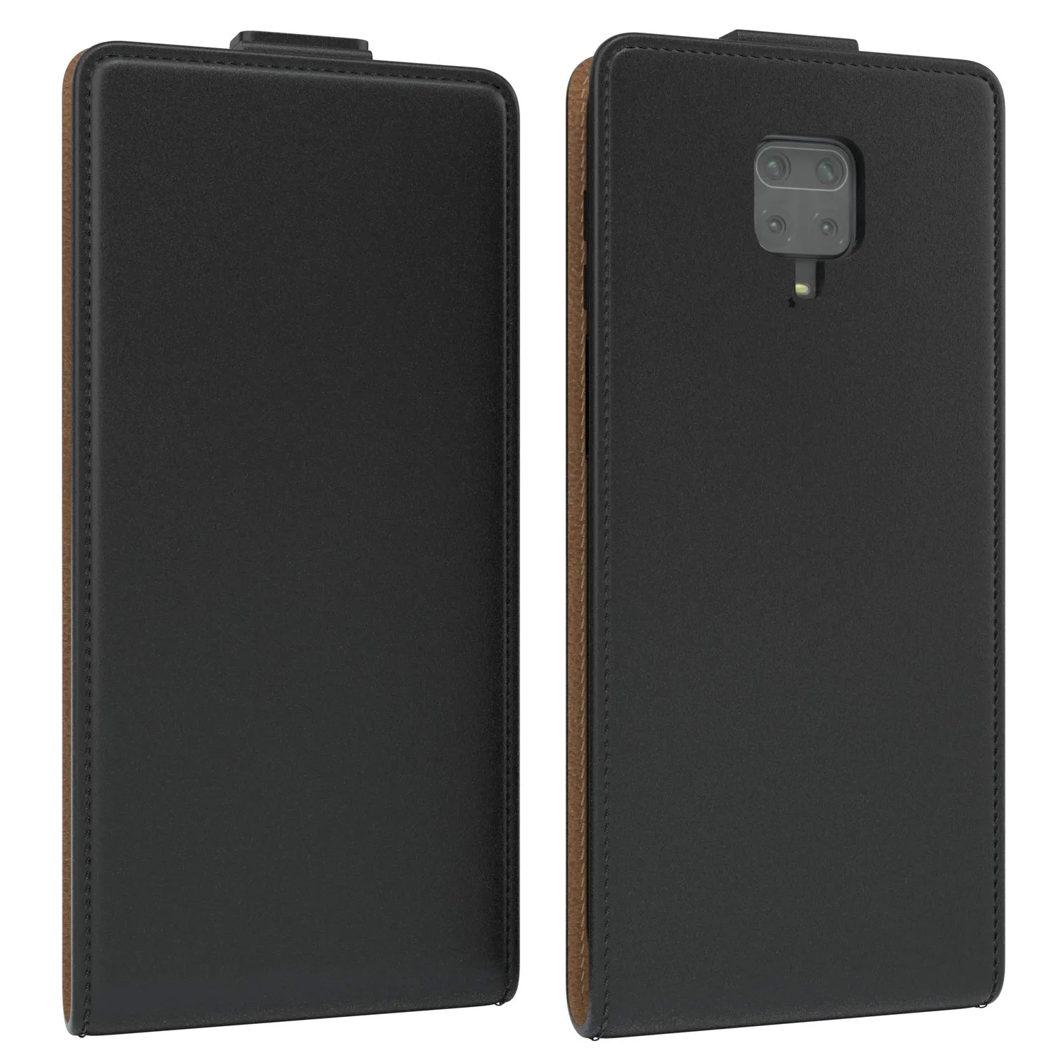 EAZY CASE Redmi Note 9S Klapphülle Schwarz Kunstleder