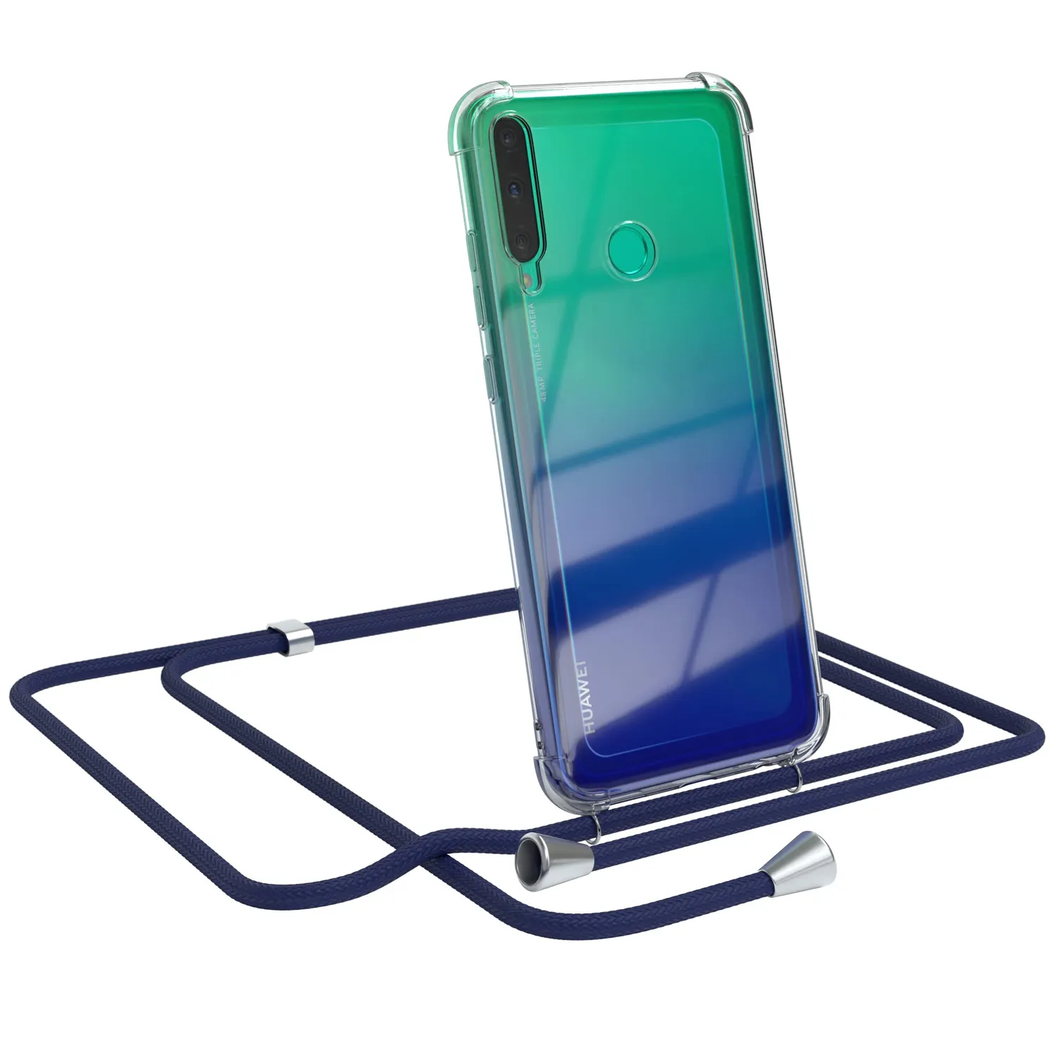 EAZY CASE Huawei P40 Lite E Handykette Anthrazit mit Kordel