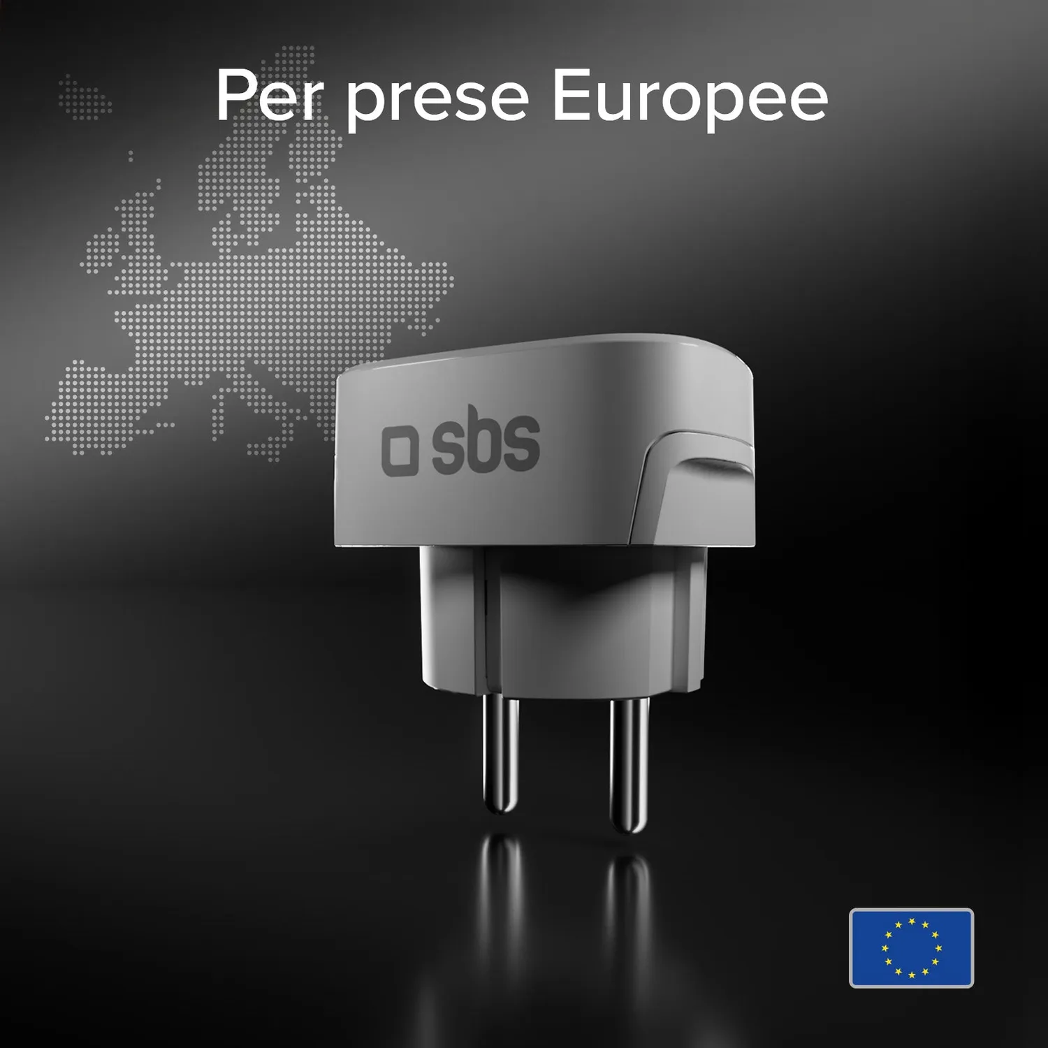 SBS Universal Reiseadapter Schuko 2500W kompakt