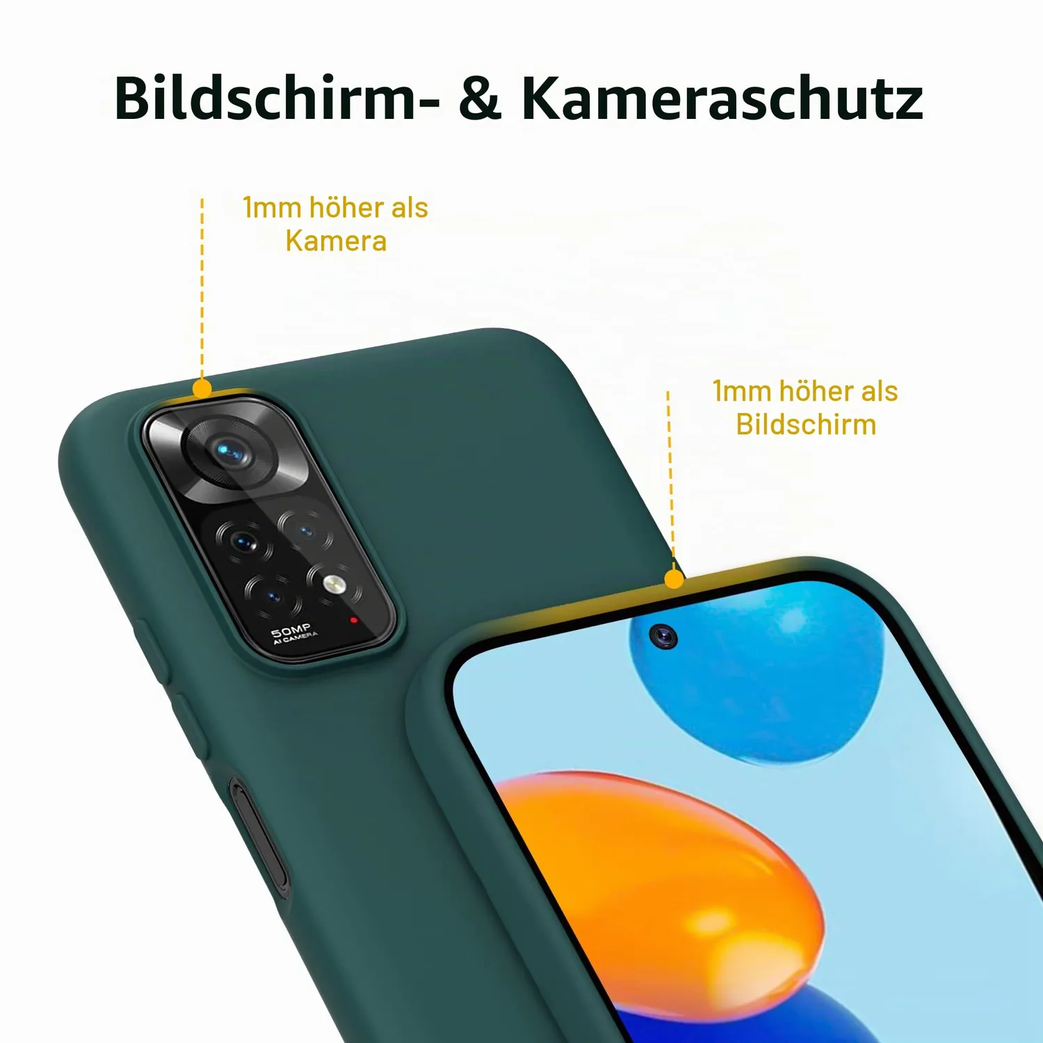 YATWIN Redmi Note 11 / 11S Handyhülle Grün dünn TPU