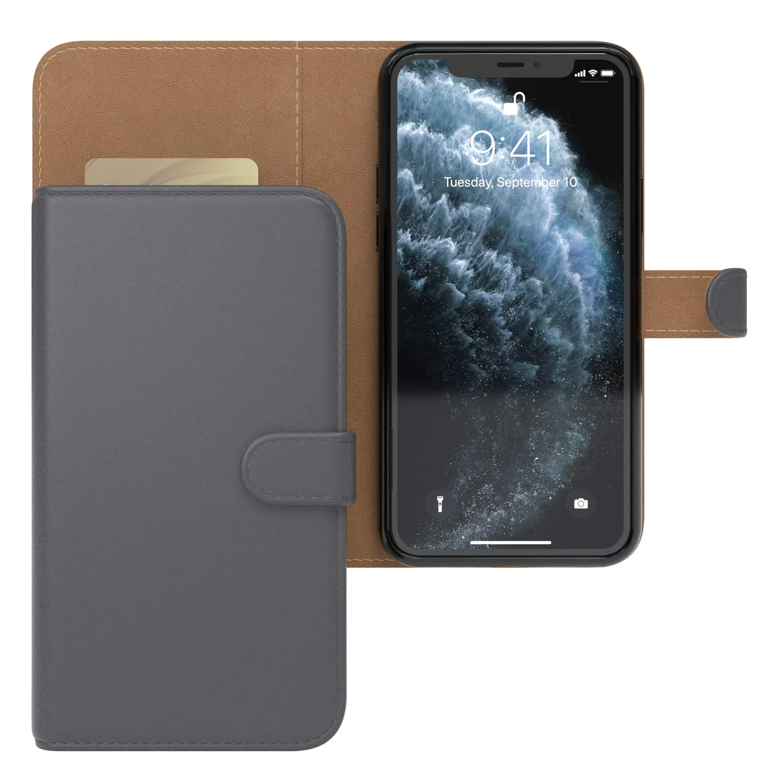 EAZY CASE iPhone 11 Pro Book Handyhülle Anthrazit Klapp